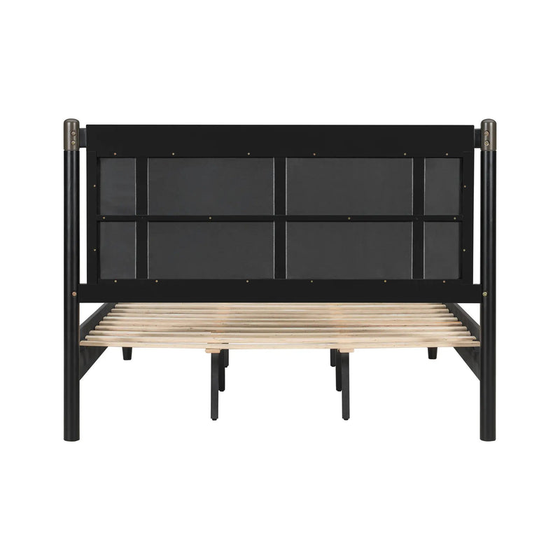 Solid Wood Queen Bed, Heavy Duty 500 lbs Support, No Box Spring Needed by HouseOfZazla