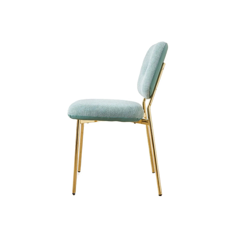 Modern Dining Chairs (Set of 2) Upholstered Accent Chairs With Metal Legs Space Saving Contemporary Seating - Green by HouseOfZazla