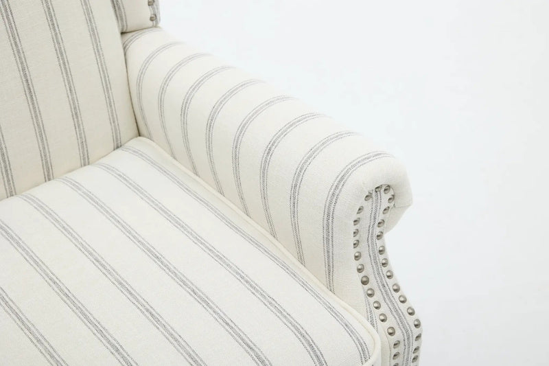 Modern Accent Chair with Retro Wood Legs and Floral Design by HouseOfZazla