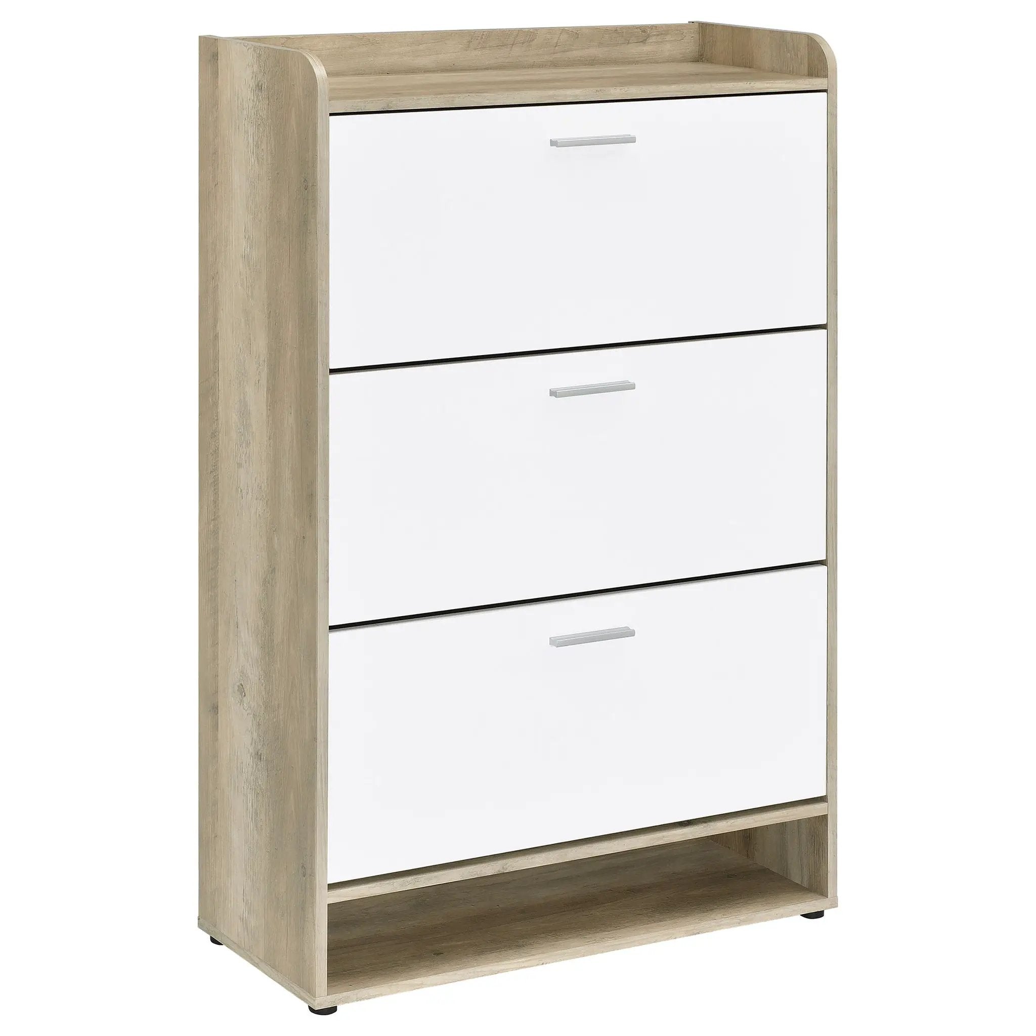 Denia 3-tier Engineered Wood Shoe Cabinet White by Unique Piece Furniture
