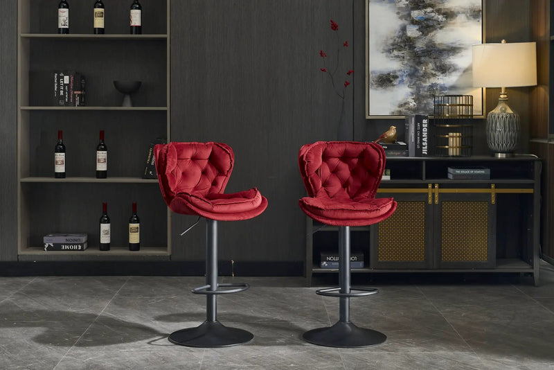 Set of 2 Bar Stools with Powder Footrest and Base by HouseOfZazla