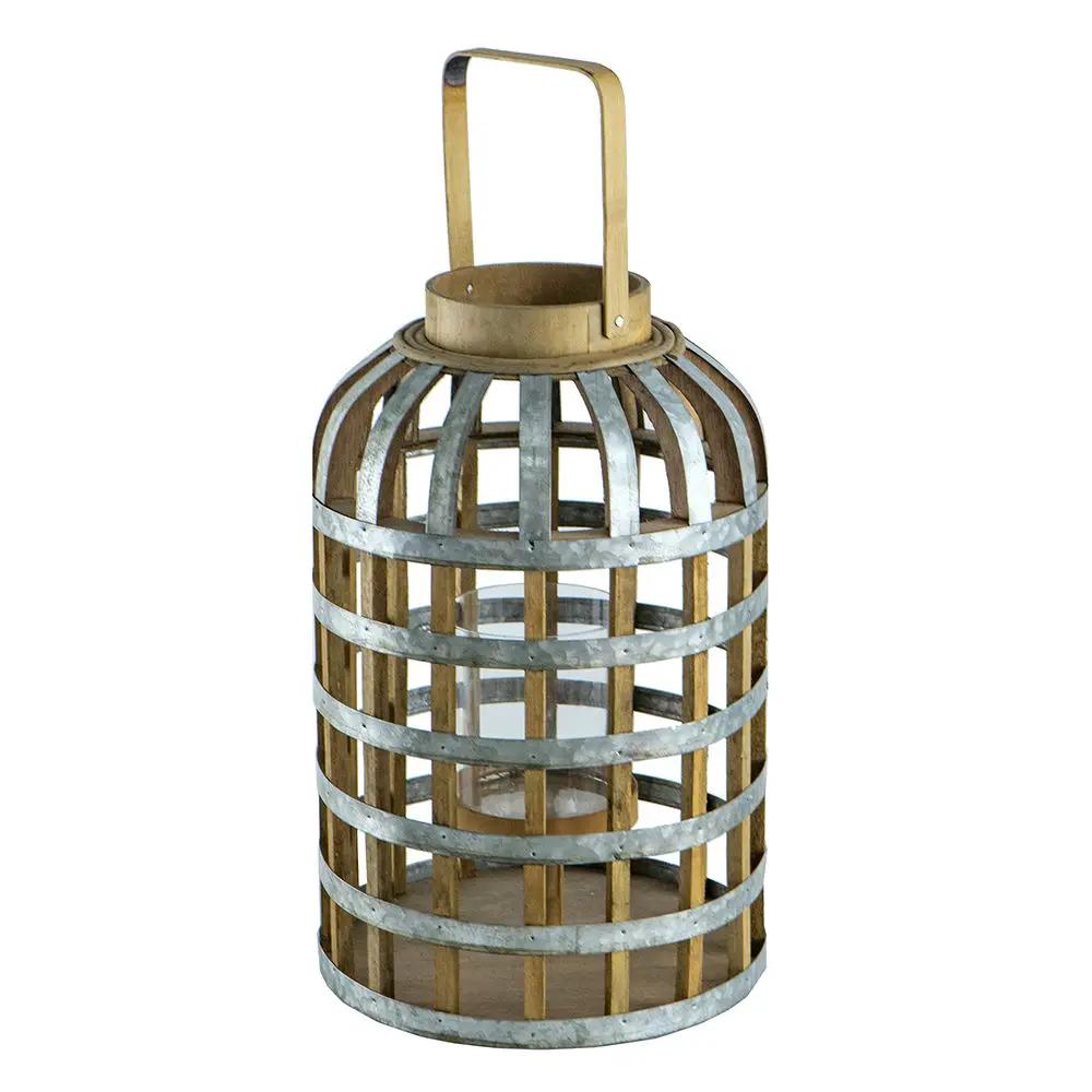 Decorative Lantern With Handle, Wooden Lantern For Indoor Outdoor, Home Garden Wedding by Unique Piece Furniture