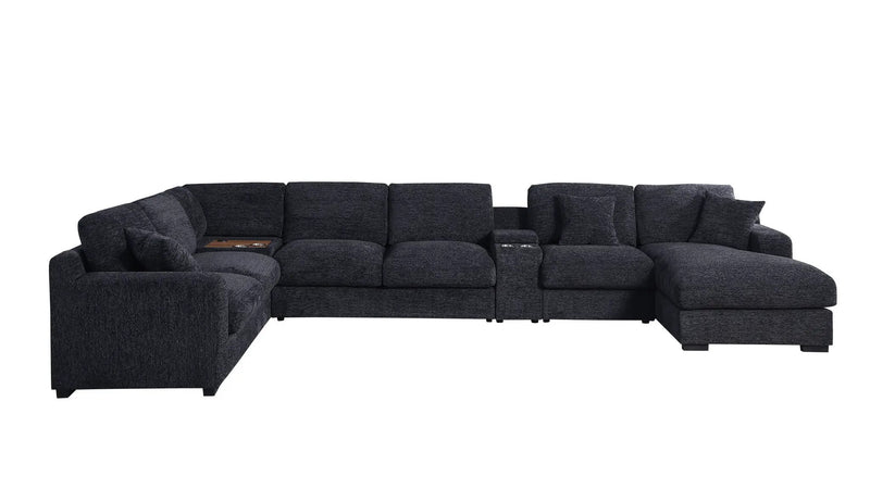 Celine - Fabric Corner Sectional Sofa With Right-Facing Chaise, Cupholders, And Charging Ports by Unique Piece Furniture