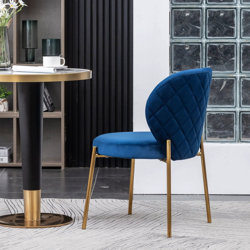 Amoa - Contemporary Velvet Upholstery Dining Chair - Blue by Unique Piece Furniture