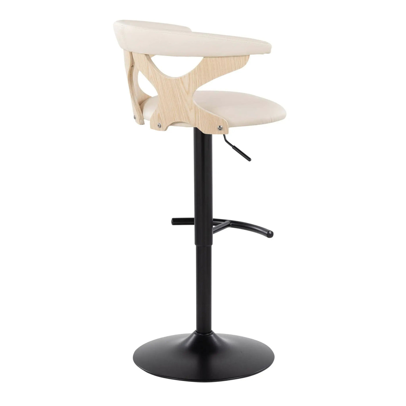 Gardenia - Contemporary Adjustable Barstool With Swivel With Rounded T Footrest (Set of 2) by HouseOfZazla