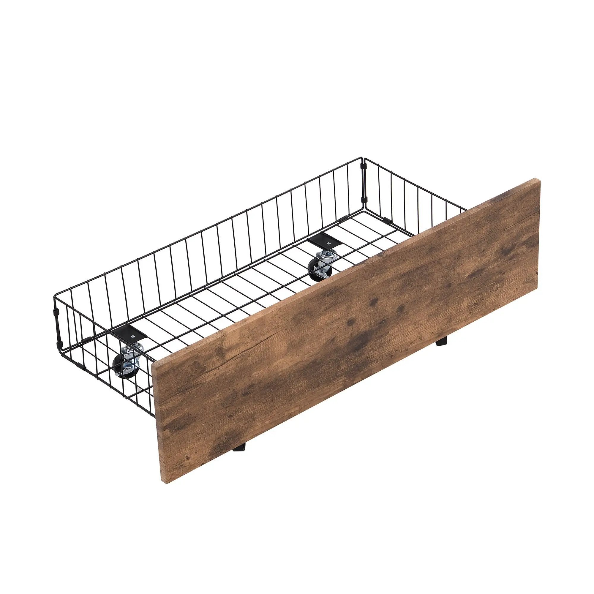 Twin Size Platform Bed With Headboard And Footboard, 2 Storage Drawers And Rotatable TV Stand - Black by HouseOfZazla