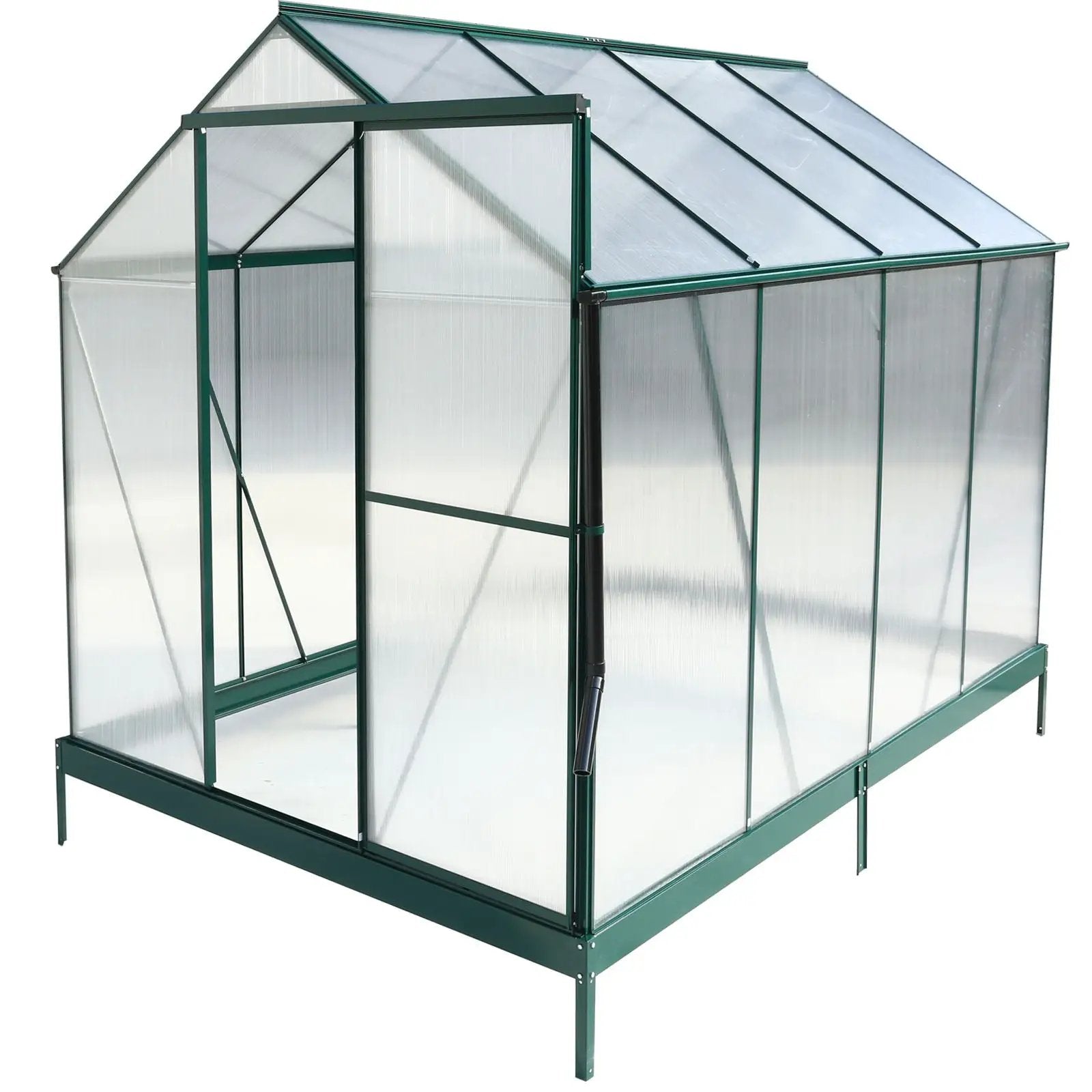 Polycarbonate house, Heavy Duty Outdoor Aluminum Walk-In House Kit With Rain Gutter, Vent And Door For Backyard Garden by HouseOfZazla