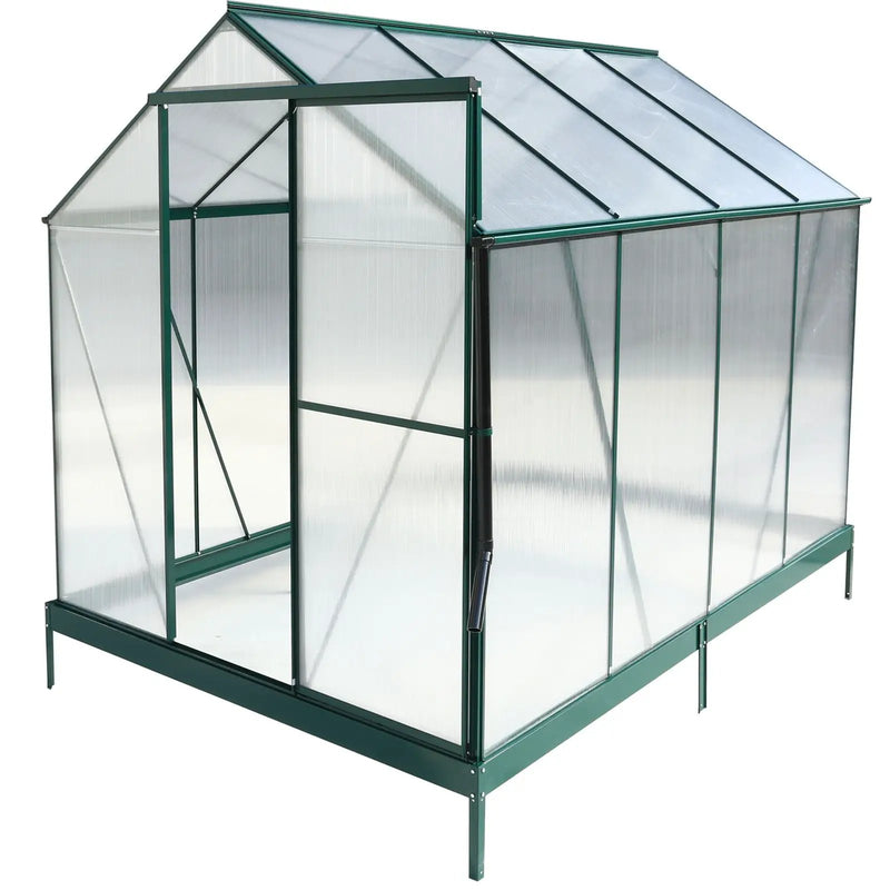 Polycarbonate house, Heavy Duty Outdoor Aluminum Walk-In House Kit With Rain Gutter, Vent And Door For Backyard Garden by HouseOfZazla