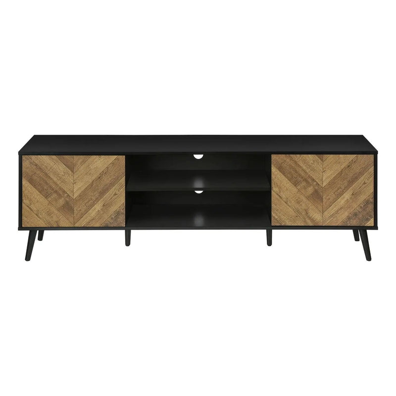 TV Stand, Console, Media Entertainment Center, Storage Cabinet, Modern Design - Black by Unique Piece Furniture