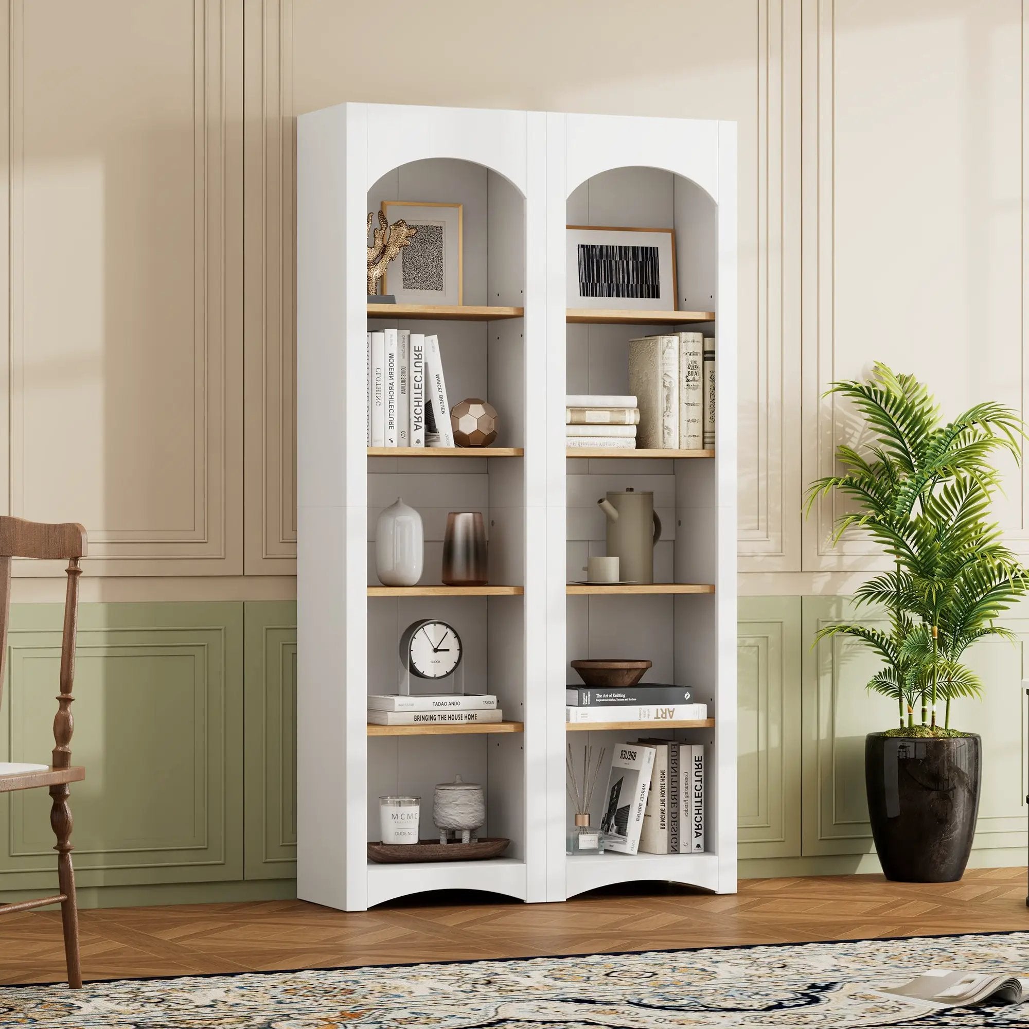 On-Trend Free Standing 5 Tier Bookshelves, Bookcases Set of 2 by HouseOfZazla