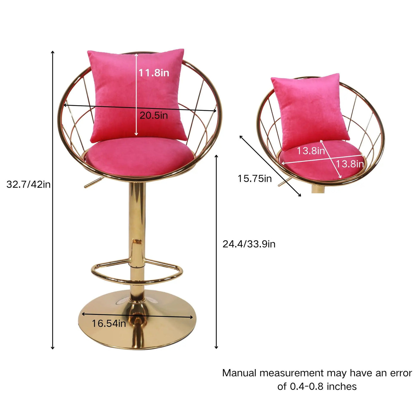 Unique Design Bar Chair, 360 Degree Rotation, Adjustable Height, Suitable For Dining Room And Bar by HouseOfZazla