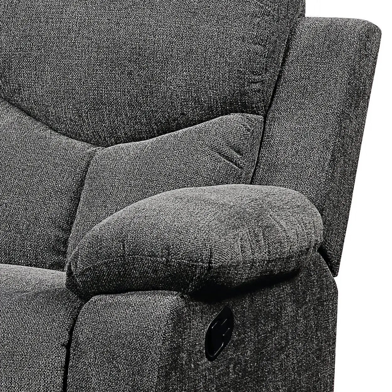 Kalen Chenille Sofa With Drop Down Table - Gray by HouseOfZazla