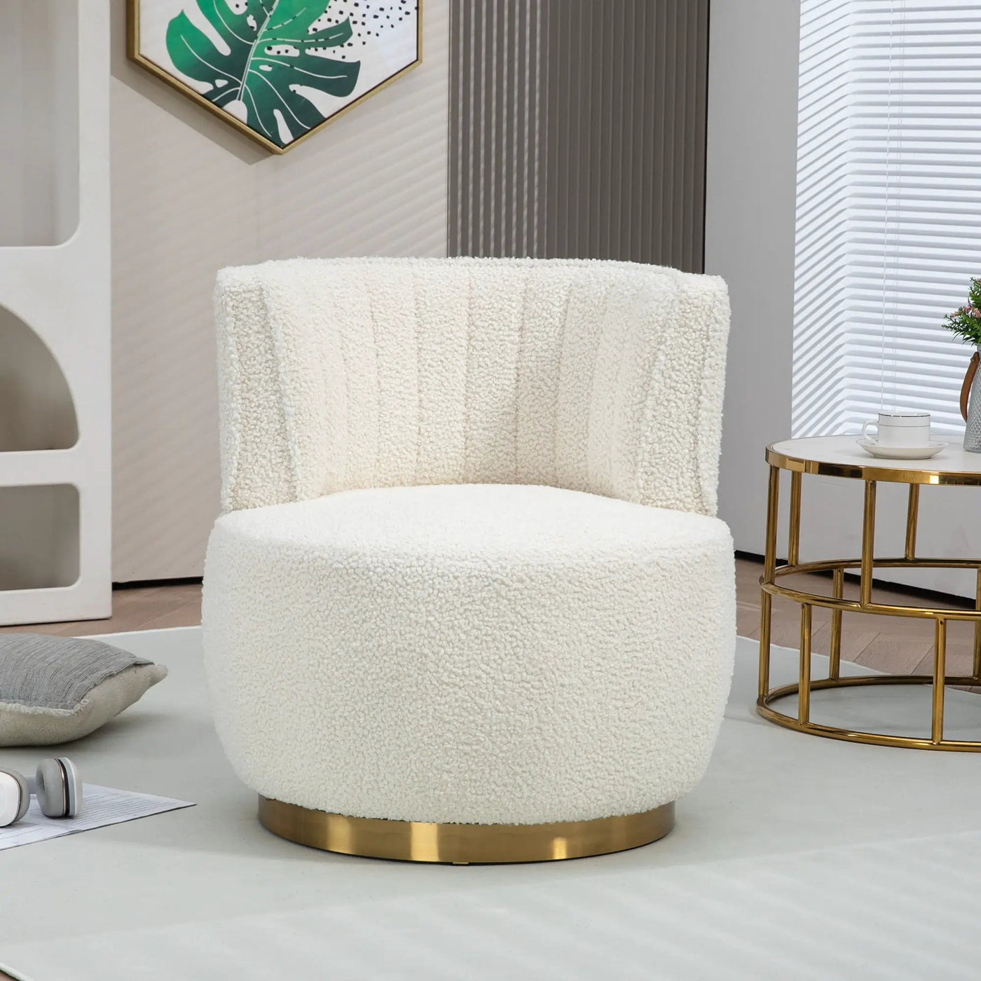 360 Degree Swivel Cuddle Barrel Accent Sofa Chair by Unique Piece Furniture