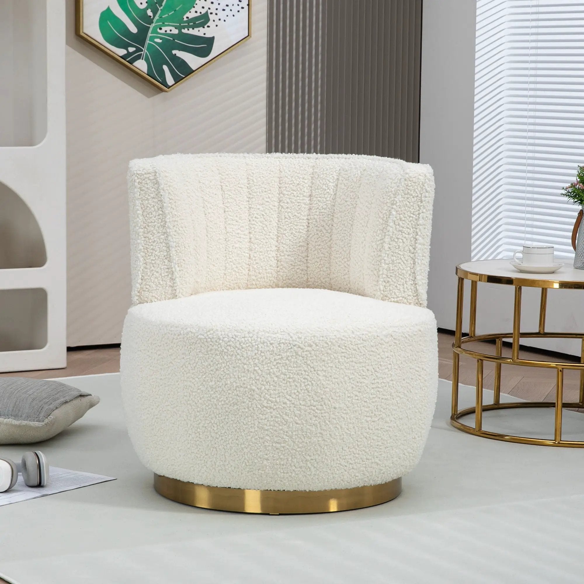 360 Degree Swivel Cuddle Barrel Accent Sofa Chair by HouseOfZazla