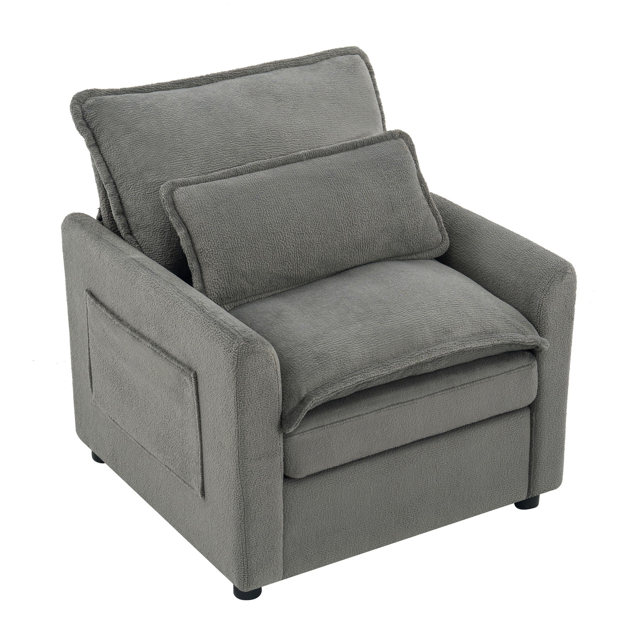 Modern Single Seat Accent Chair With Side Storage Pockets by HouseOfZazla