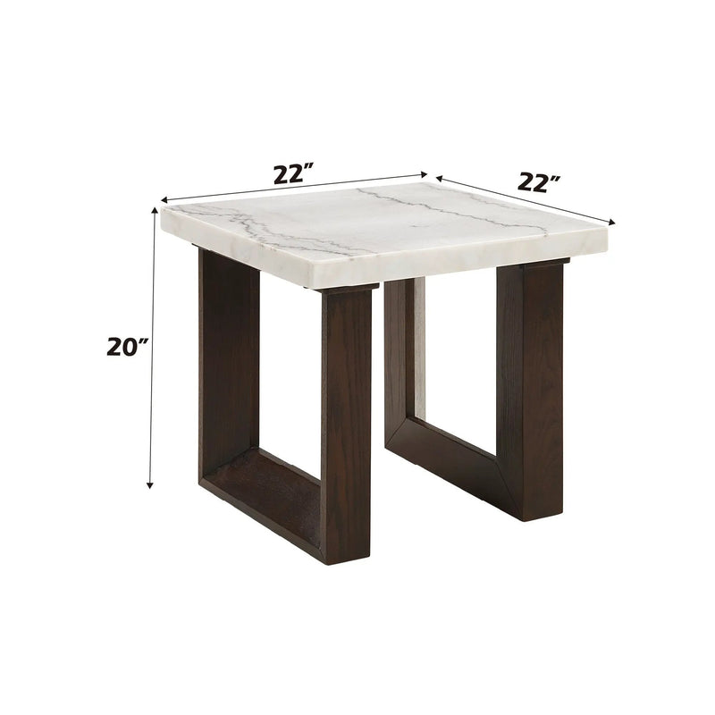 Edwyn - Natural Marble Top End Table by Unique Piece Furniture