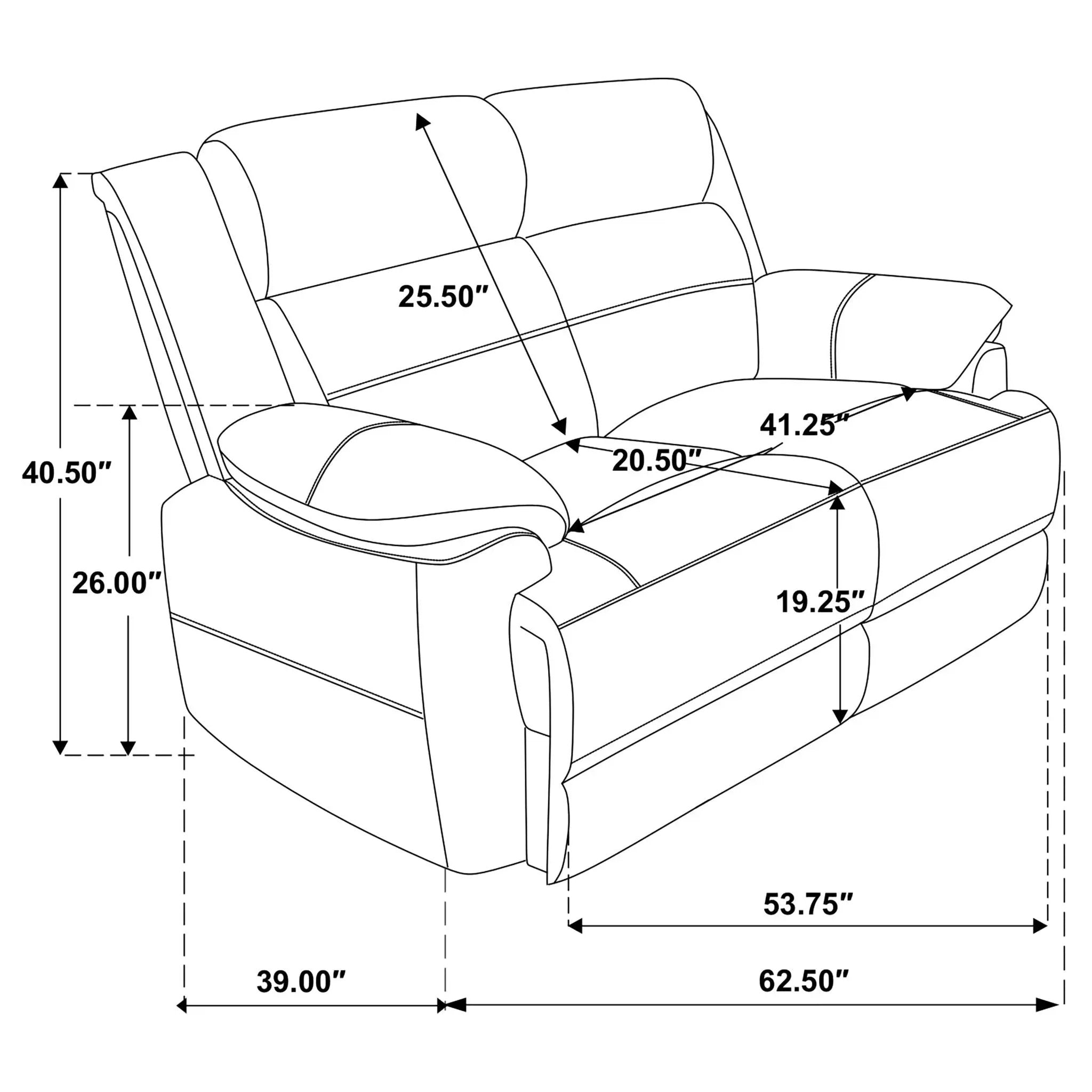 Worthington - Padded Arm Loveseat - Dark Brown by HouseOfZazla