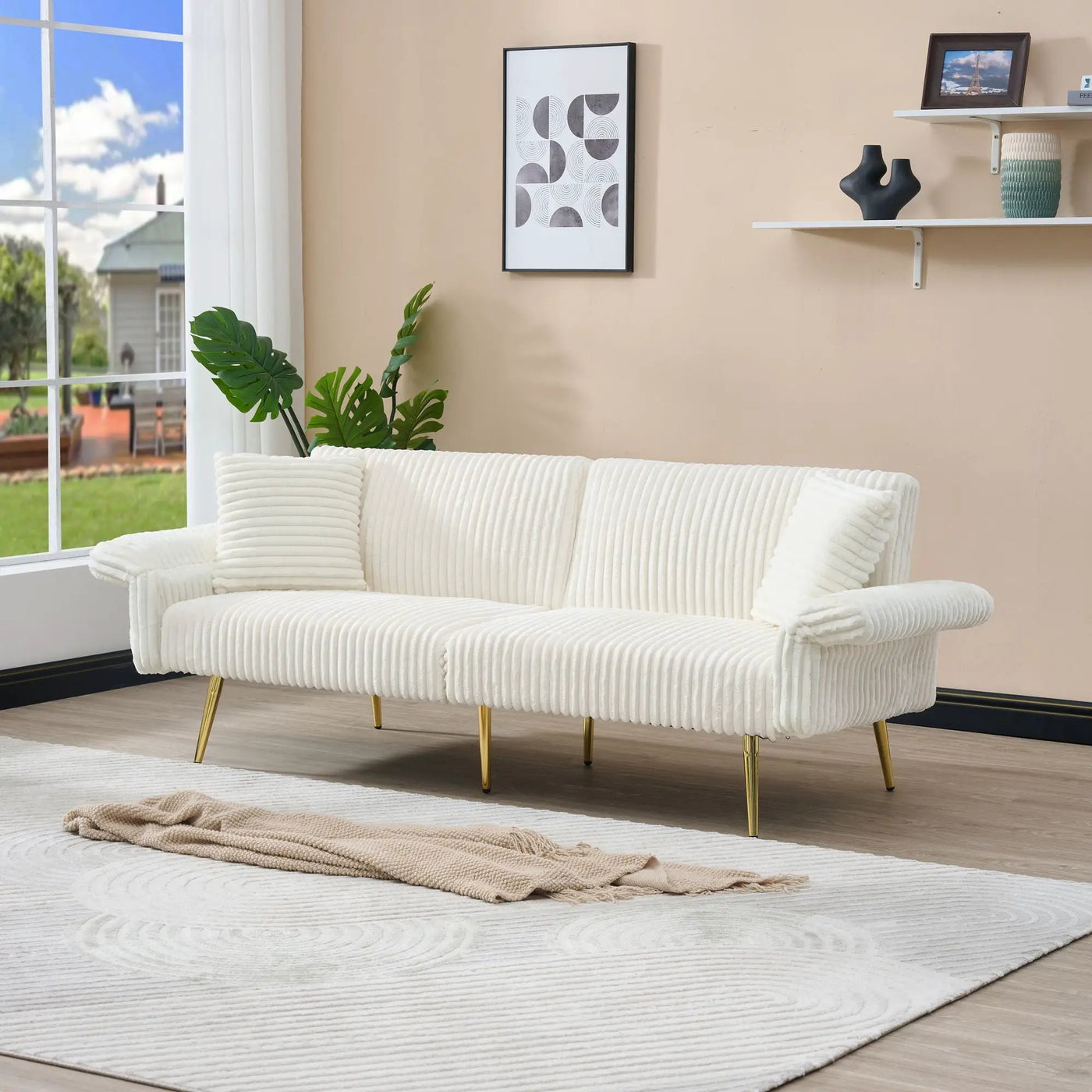 Luxury Foldable Double Sofa Bed With Folding Armrests by Unique Piece Furniture