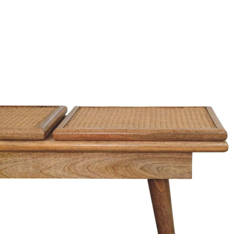 Larissa - Triple Accent Cane Bench - Beige by Unique Piece Furniture