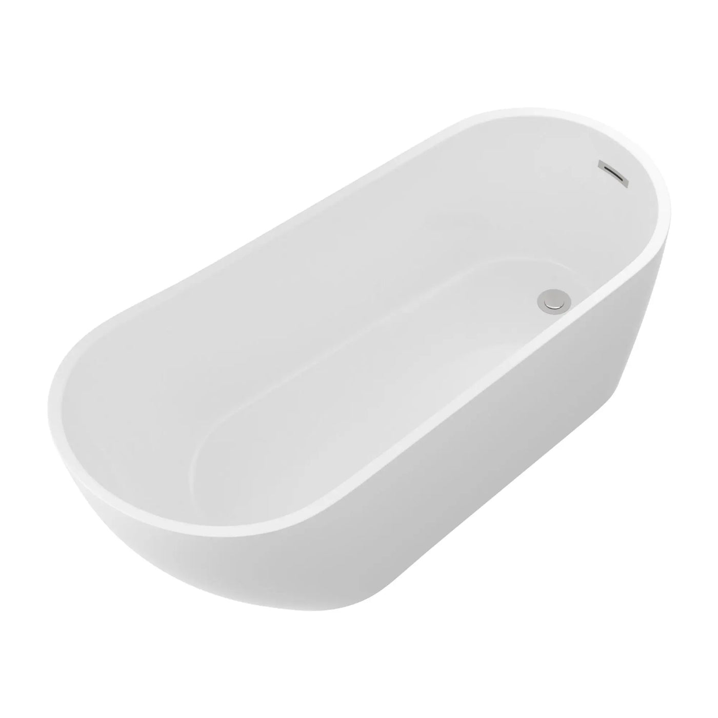 Contemporary Glossy Freestanding Bathtub With Overflow And Drain by HouseOfZazla