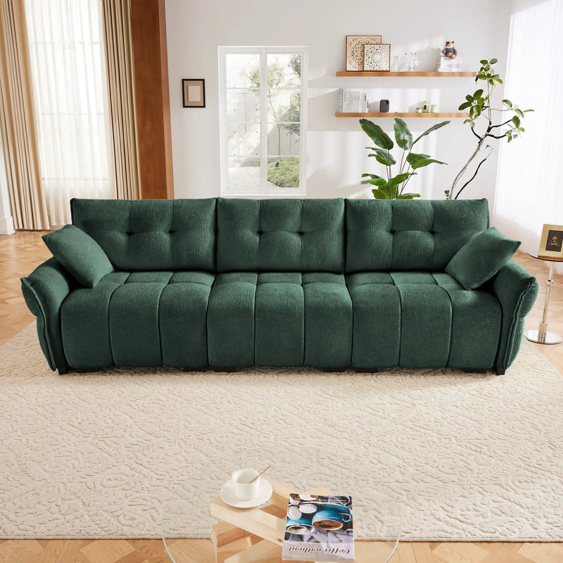 3-Seater Sofa Set with Pillows - Premium Chenille Design by HouseOfZazla
