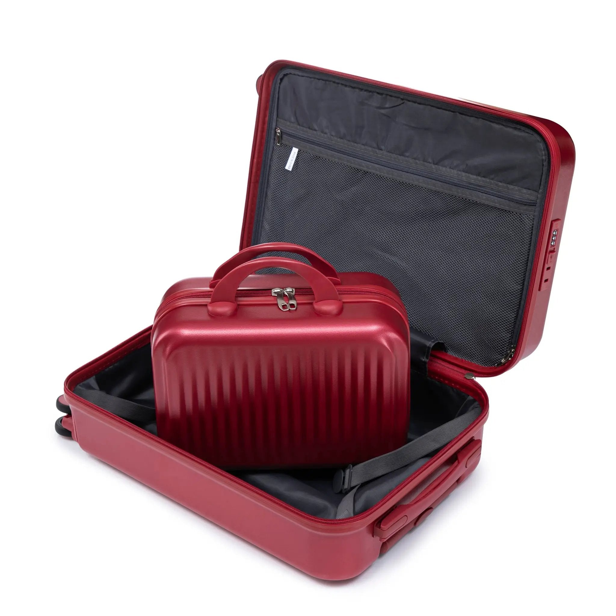 14'/20' 2 pcs ABS Spinner Wheel Luggage Set with Combination Lock and Front Opening Design by HouseOfZazla