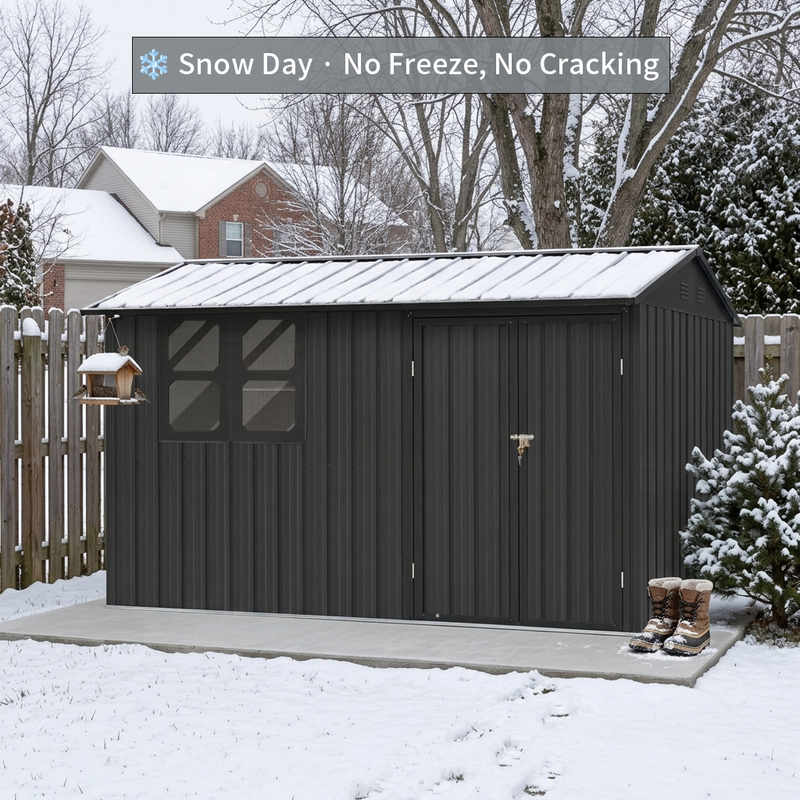 12x10 ft Metal Garden Shed Outdoor Storage by HouseOfZazla