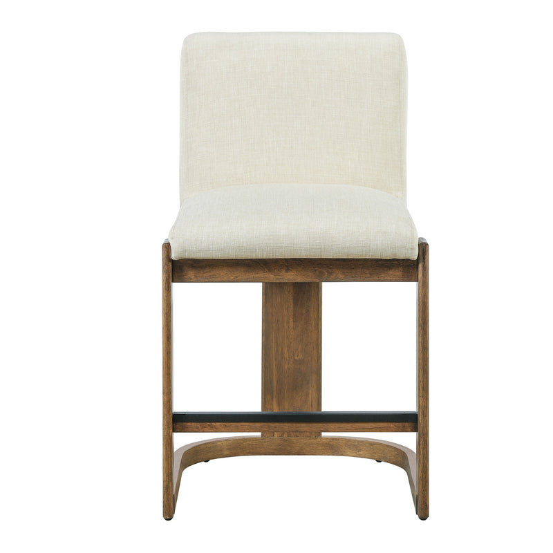 Modern Bar Stools Set of 2, 24" Solid Wood Counter Height Barstools, photo 6 of 9