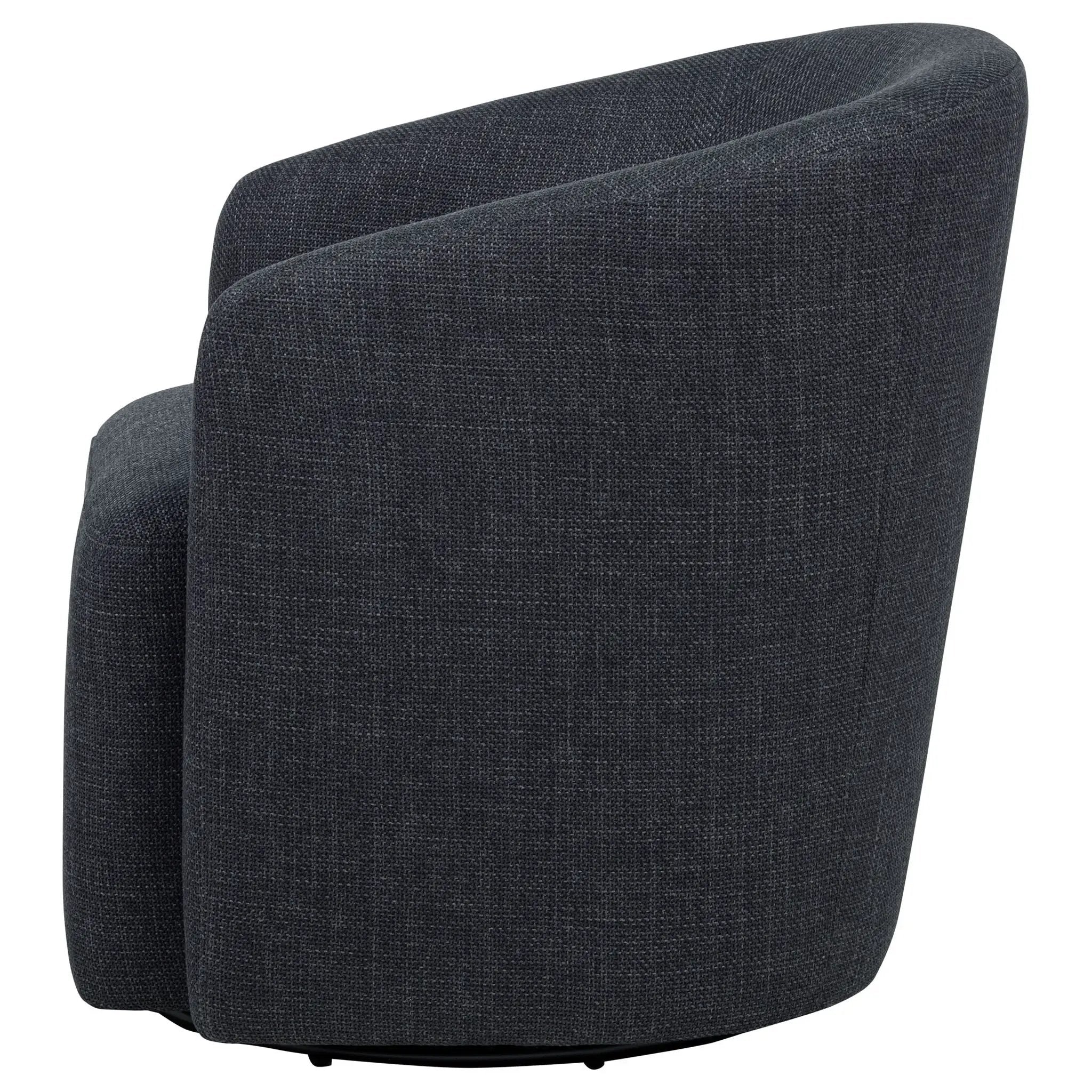 Mossbrook Fabric Upholstered Swivel Accent Chair Anthracite by Unique Piece Furniture