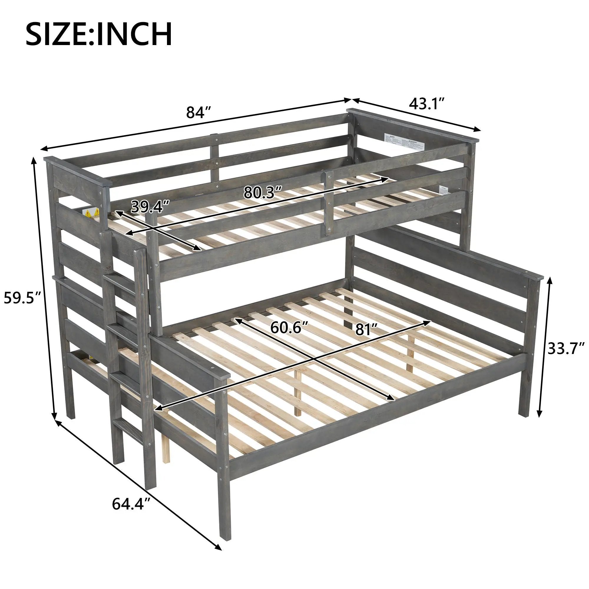 Detachable Design Bunk Bed With Ladder by Unique Piece Furniture