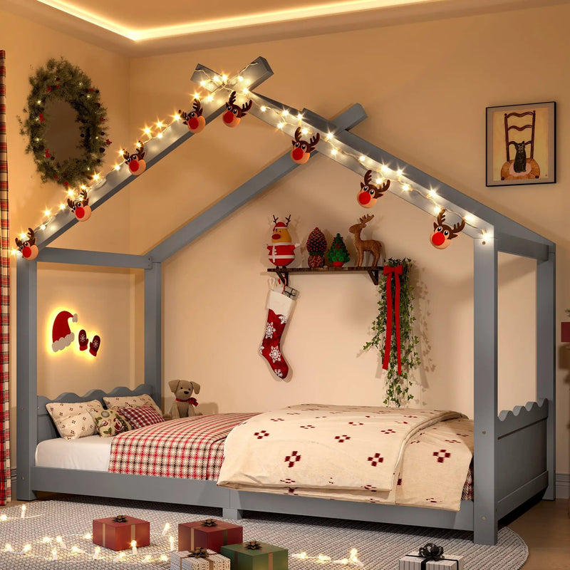 Twin House Floor Bed with Support Slats by HouseOfZazla
