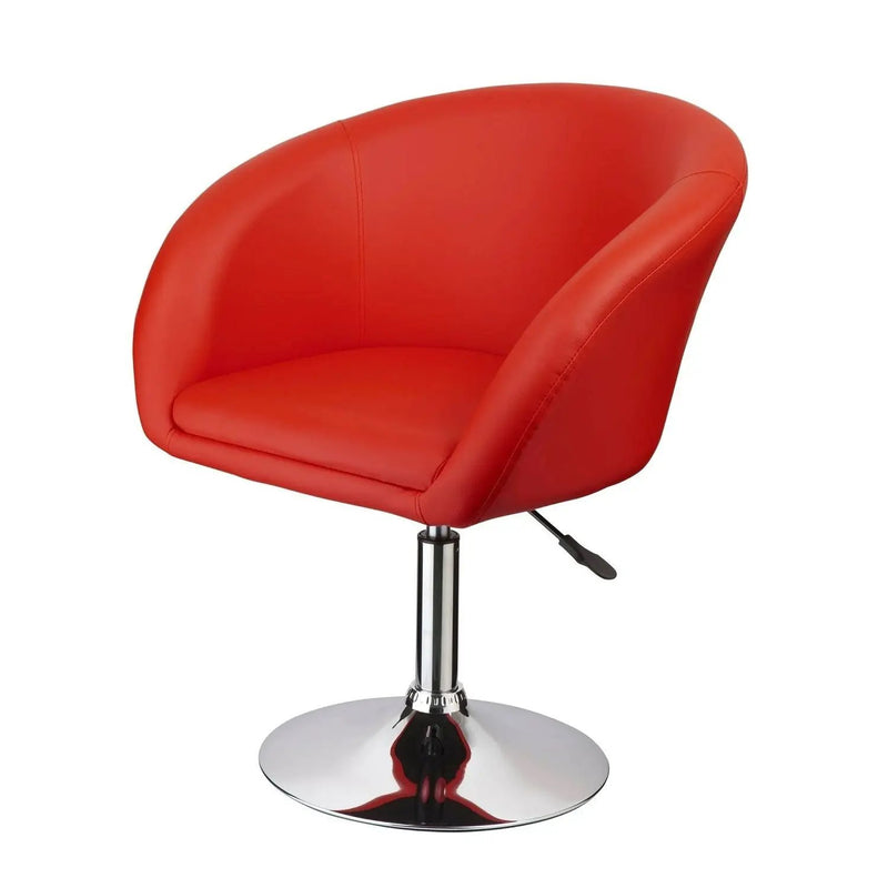 Adjustable Swivel Barrel Chair For Dining Room - Red by Unique Piece Furniture