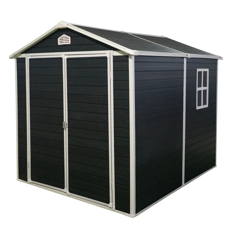 Resin Outdoor Storage Shed Kit Perfect To Store Patio Furniture - Black by HouseOfZazla