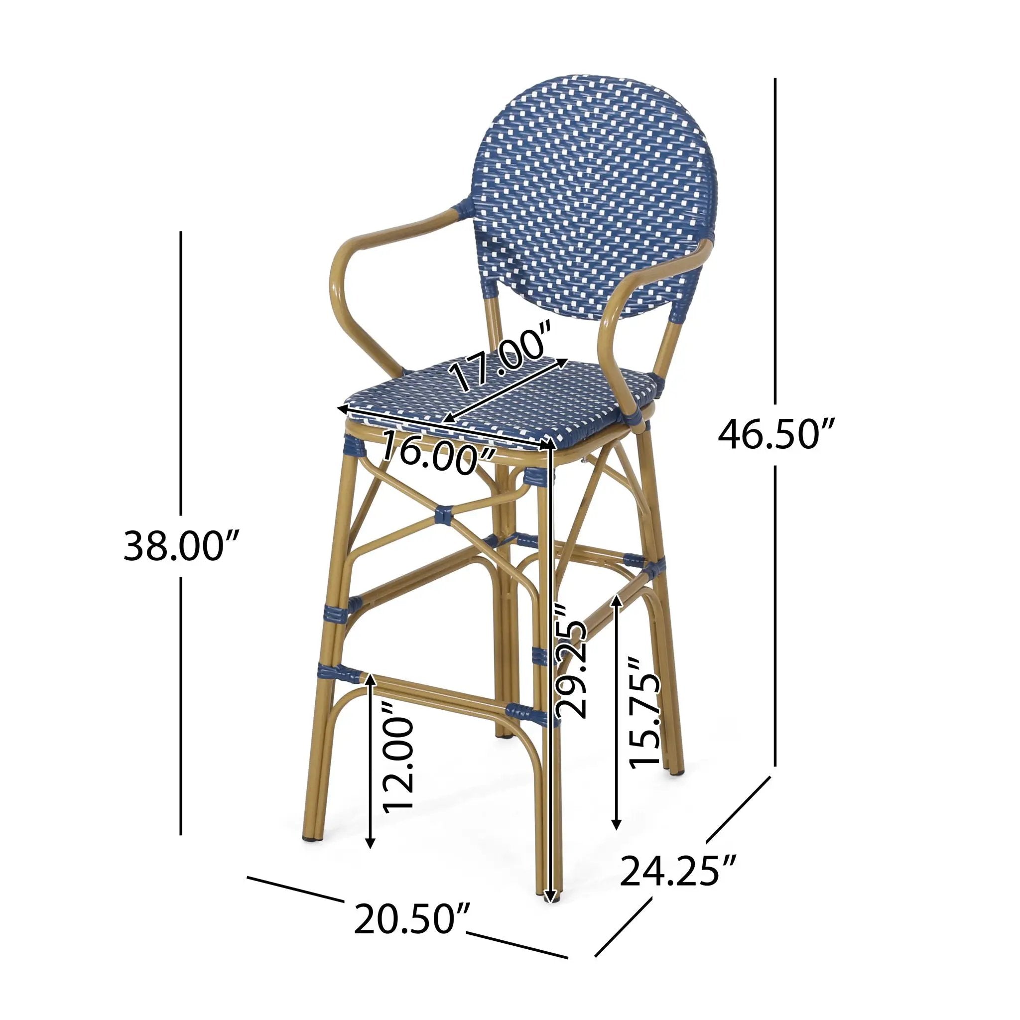 Outdoor Wicker And Aluminum French Barstools (Set of 2) by HouseOfZazla