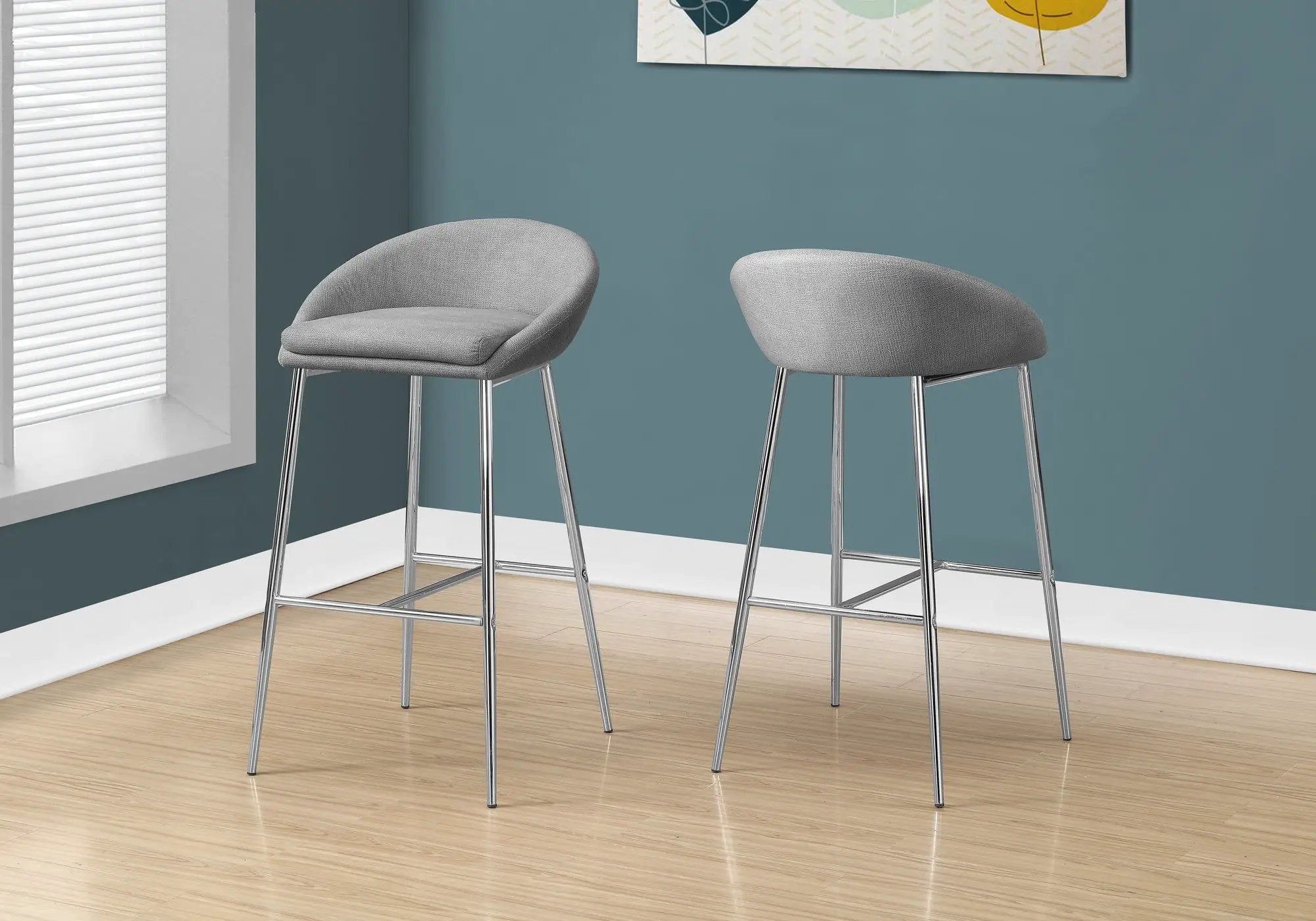 Bar Stool, Bar Height, Contemporary & Modern (Set of 2) - Gray by Unique Piece Furniture