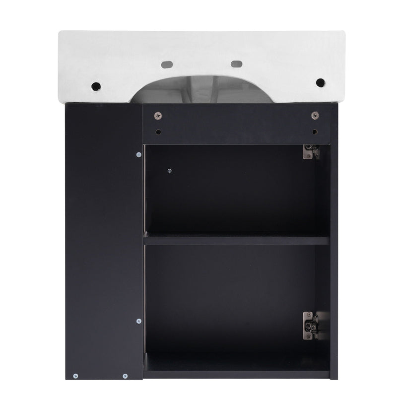 Modern Floating Bathroom Vanity With Ceramic Basin Perfect For Small Bathrooms by HouseOfZazla