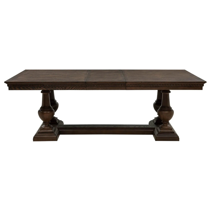 Ridgewell Rectangular Trestle Dining Table Dark Oak by Unique Piece Furniture