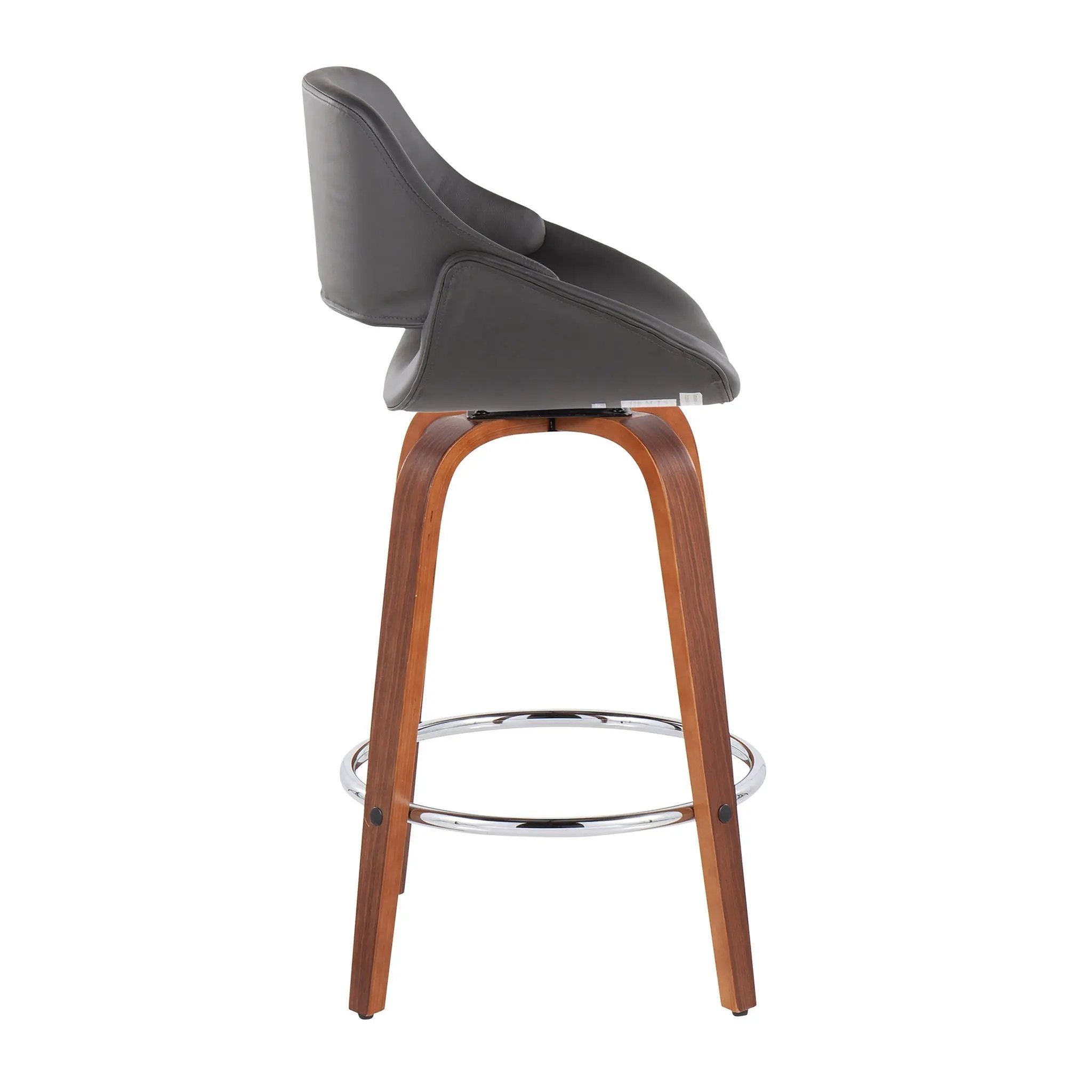 Fabrico - Mid Century Modern, Fixed Height Counter Stool With Round Footrest (Set of 2) by HouseOfZazla