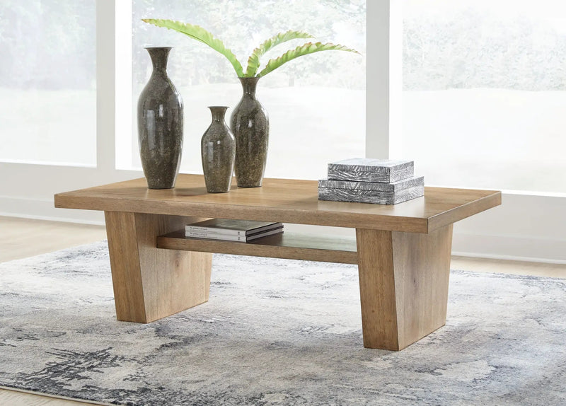 Kristiland - Rectangular Cocktail Table - Light Brown by Unique Piece Furniture