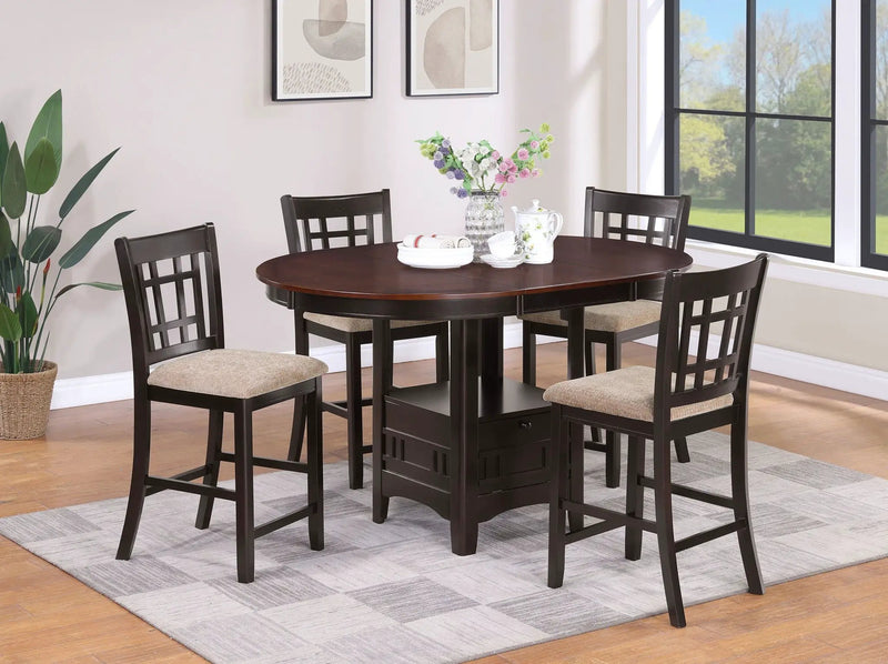 Lavon 5-piece Oval Counter Height Dining Set Light Chestnut by Unique Piece Furniture