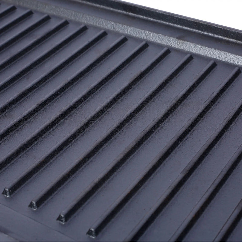 Pre Seasoned Cast Iron Reversible Rectangular Grill / Griddle - Black by HouseOfZazla