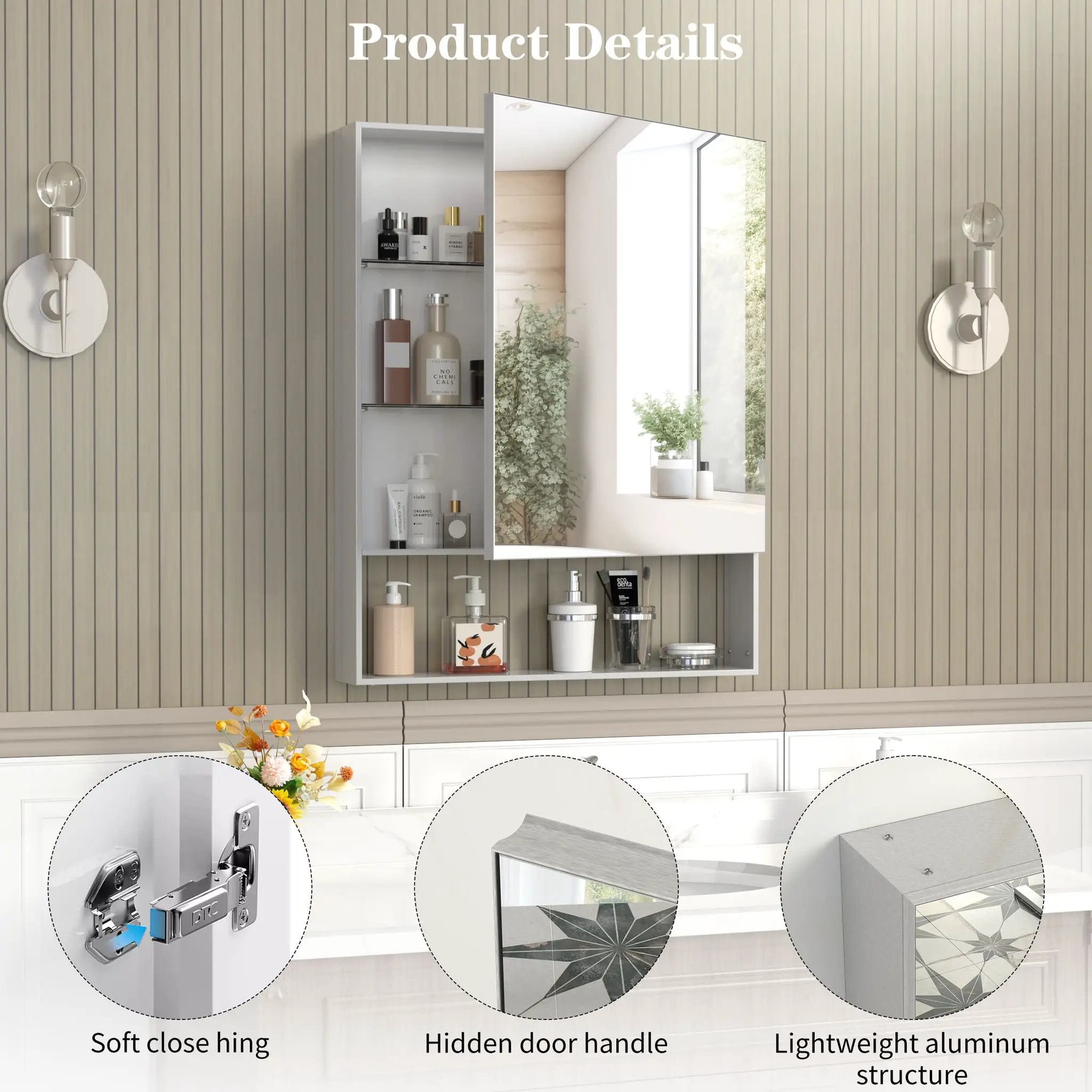 Medicine Cabinet With Mirror For Bathroom by Unique Piece Furniture