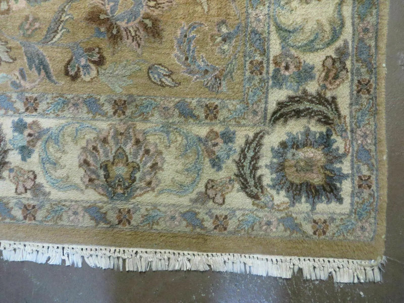 5' 6" X 9' Vintage Handmade Jaipur Indian Floral Oriental Wool Rug Veg Dyes by Jewel Rugs