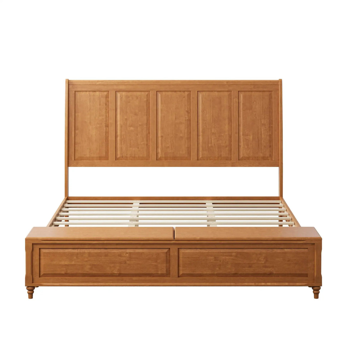 Sleigh Bed Frame With Tall Headboard And Storage Bench by HouseOfZazla