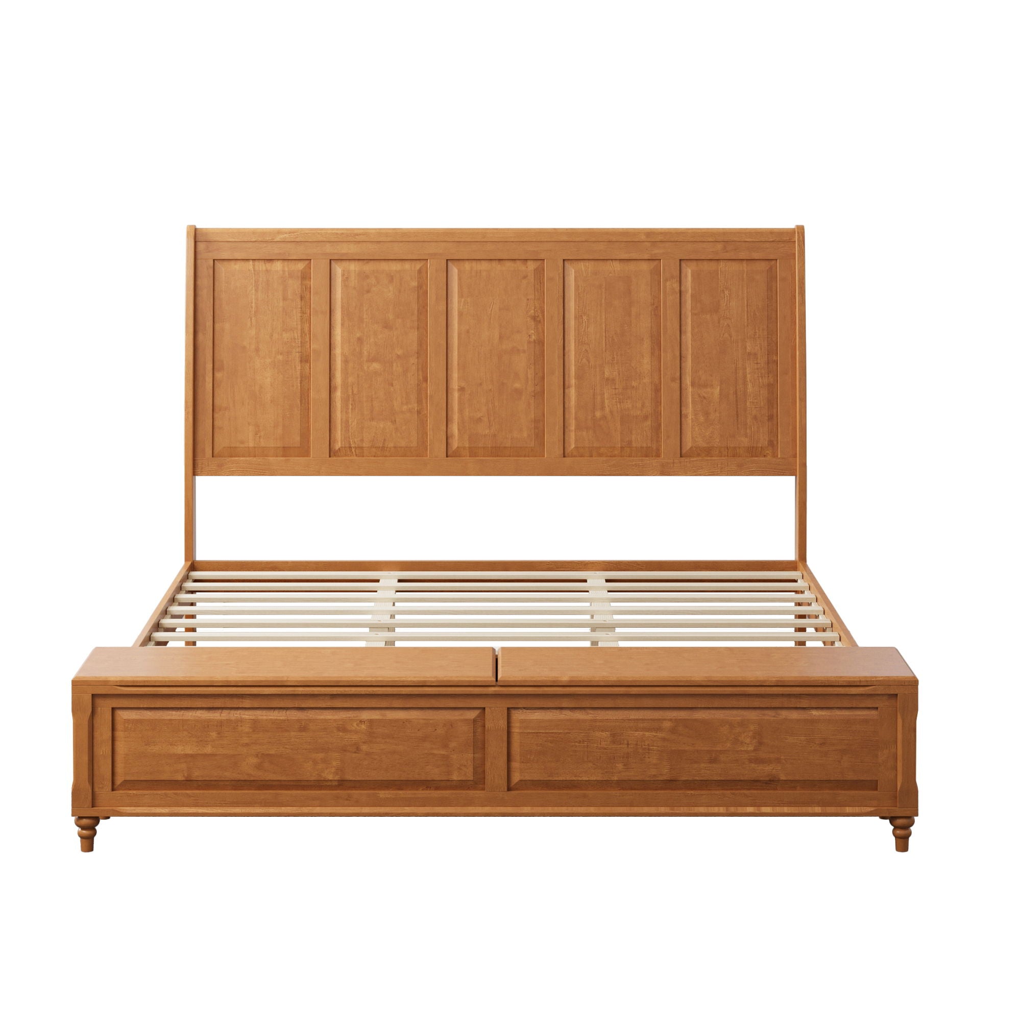 Sleigh Bed Frame With Tall Headboard And Storage Bench by HouseOfZazla