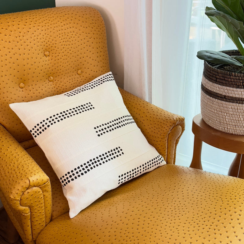 Boho Dots White Sadza Pillow, photo 4 of 4