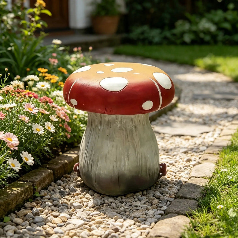 13.4" Oversized Mushroom Statue Stool by HouseOfZazla