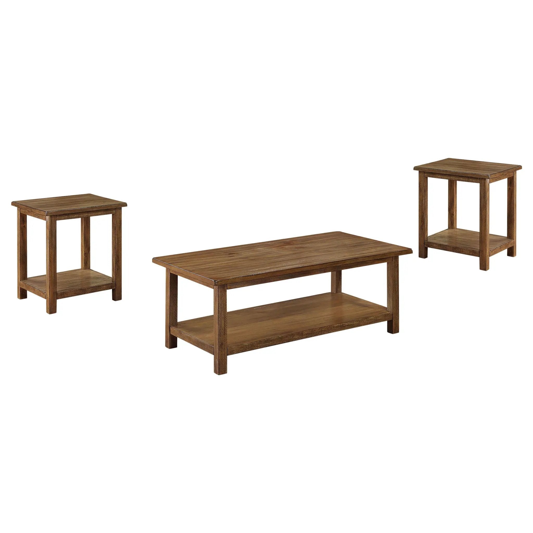 Payne 3-piece Coffee and End Table Set Distressed Brown by Unique Piece Furniture
