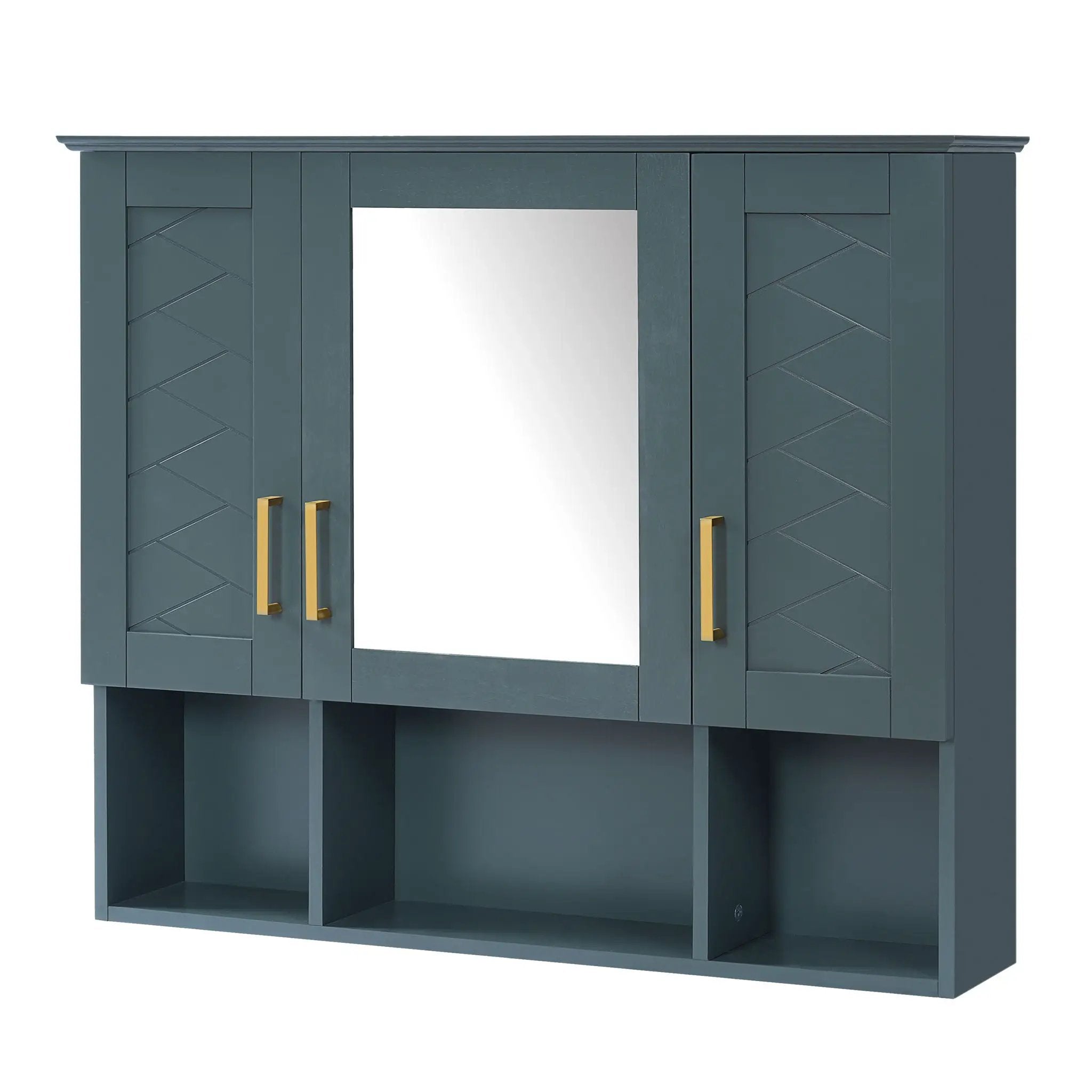 Modern Wall Mounted Medicine Cabinet With Adjustable Shelves, Soft Close Doors, High Define Mirror by Unique Piece Furniture
