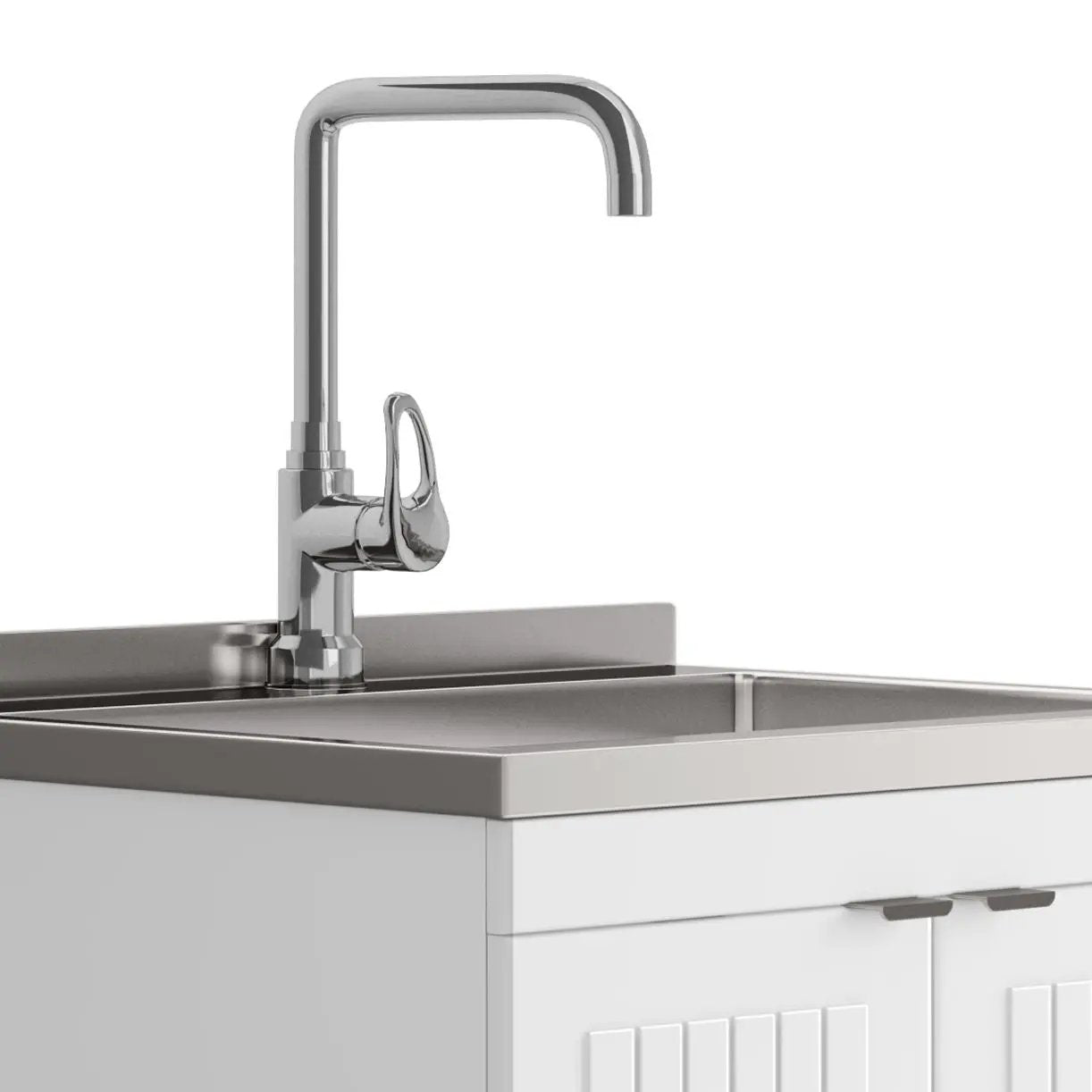 Murphy - Laundry Cabinet & Faucet And Stainless Steel Sink by HouseOfZazla